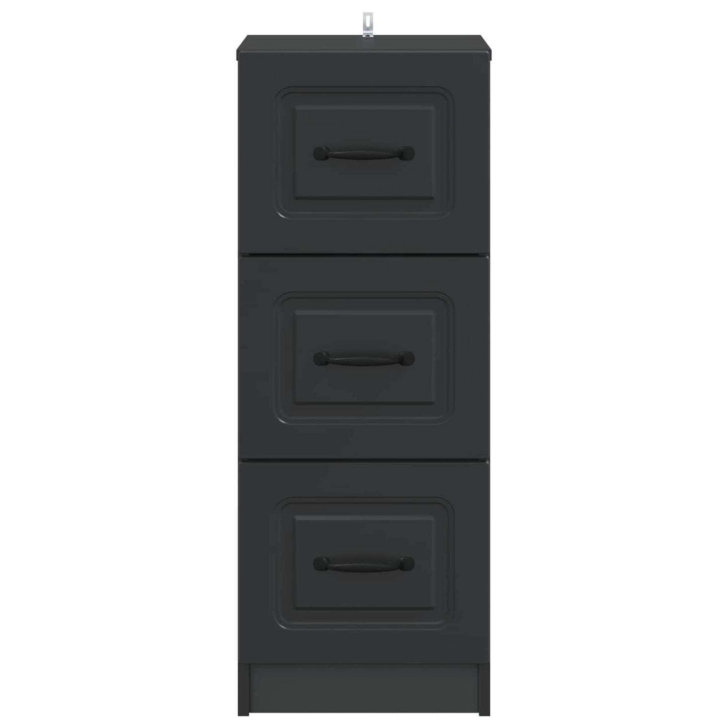 Drawer Cabinet Black 33 x 34.5 x 87 cm Engineered Wood