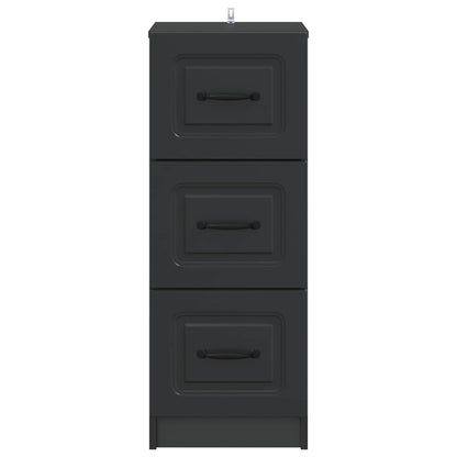 Drawer Cabinet Black 33 x 34.5 x 87 cm Engineered Wood