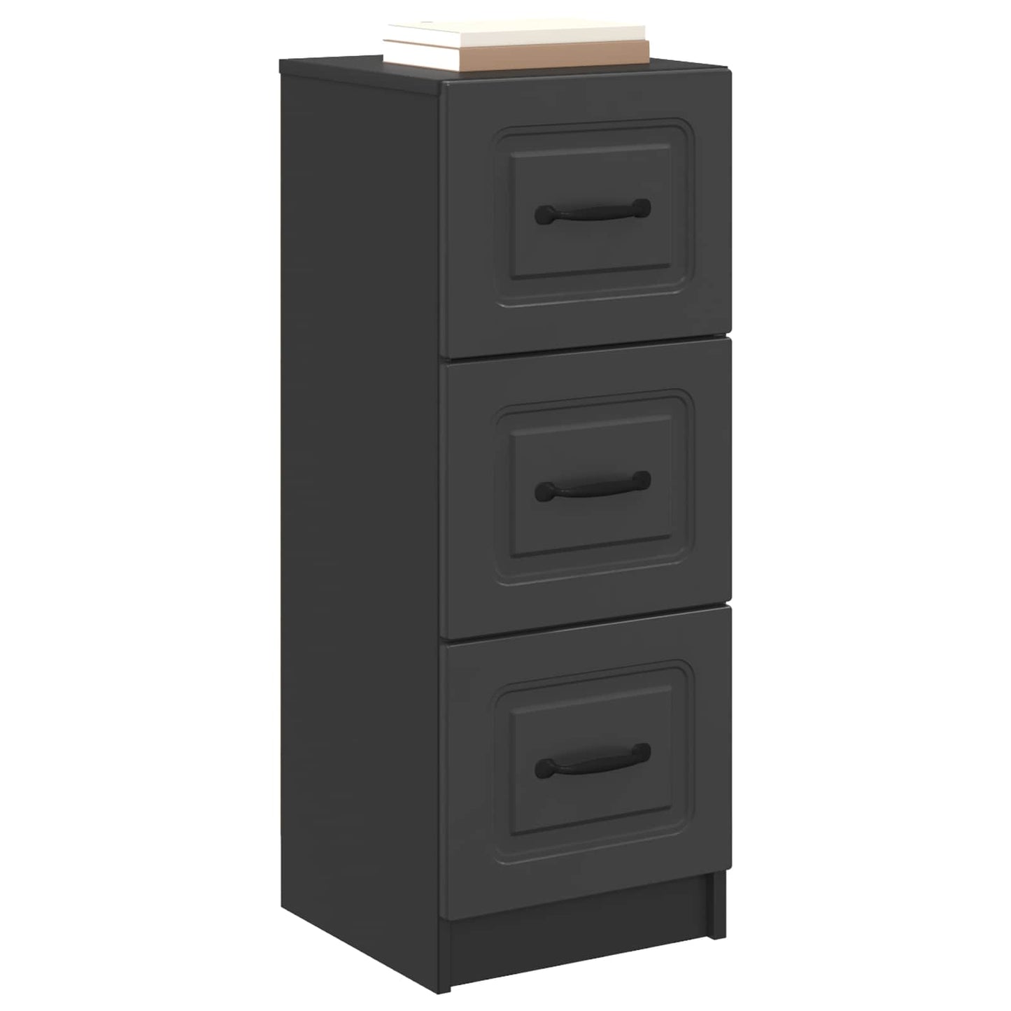 Drawer Cabinet Black 33 x 34.5 x 87 cm Engineered Wood