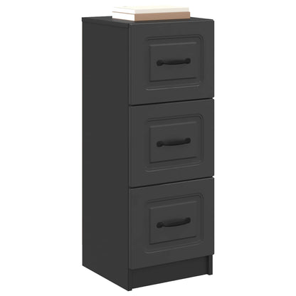 Drawer Cabinet Black 33 x 34.5 x 87 cm Engineered Wood