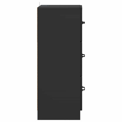 Drawer Cabinet Black 33 x 34.5 x 87 cm Engineered Wood
