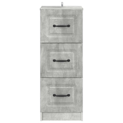 Drawer Cabinet Concrete Grey 33 x 34.5 x 87 cm Engineered Wood