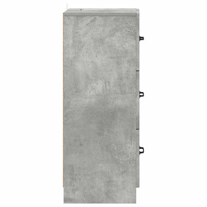Drawer Cabinet Concrete Grey 33 x 34.5 x 87 cm Engineered Wood