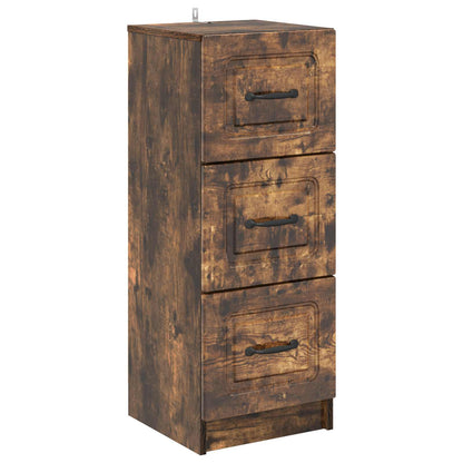 Drawer Cabinet Smoked Oak 33 x 34.5 x 87 cm Engineered Wood