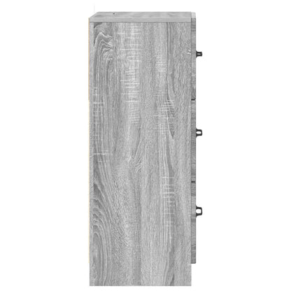 Drawer Cabinet Grey Sonoma 33 x 34.5 x 87 cm Engineered Wood