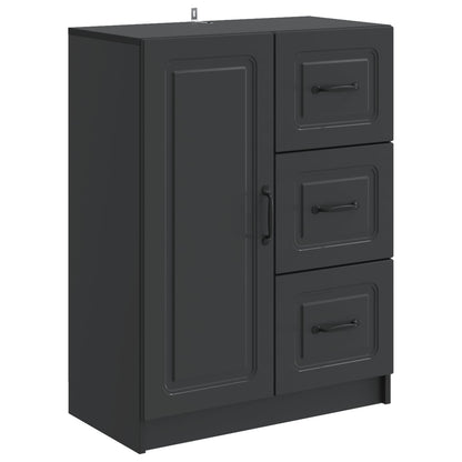 Sideboard with Drawer Black 66 x 34.5 x 87 cm Engineered Wood