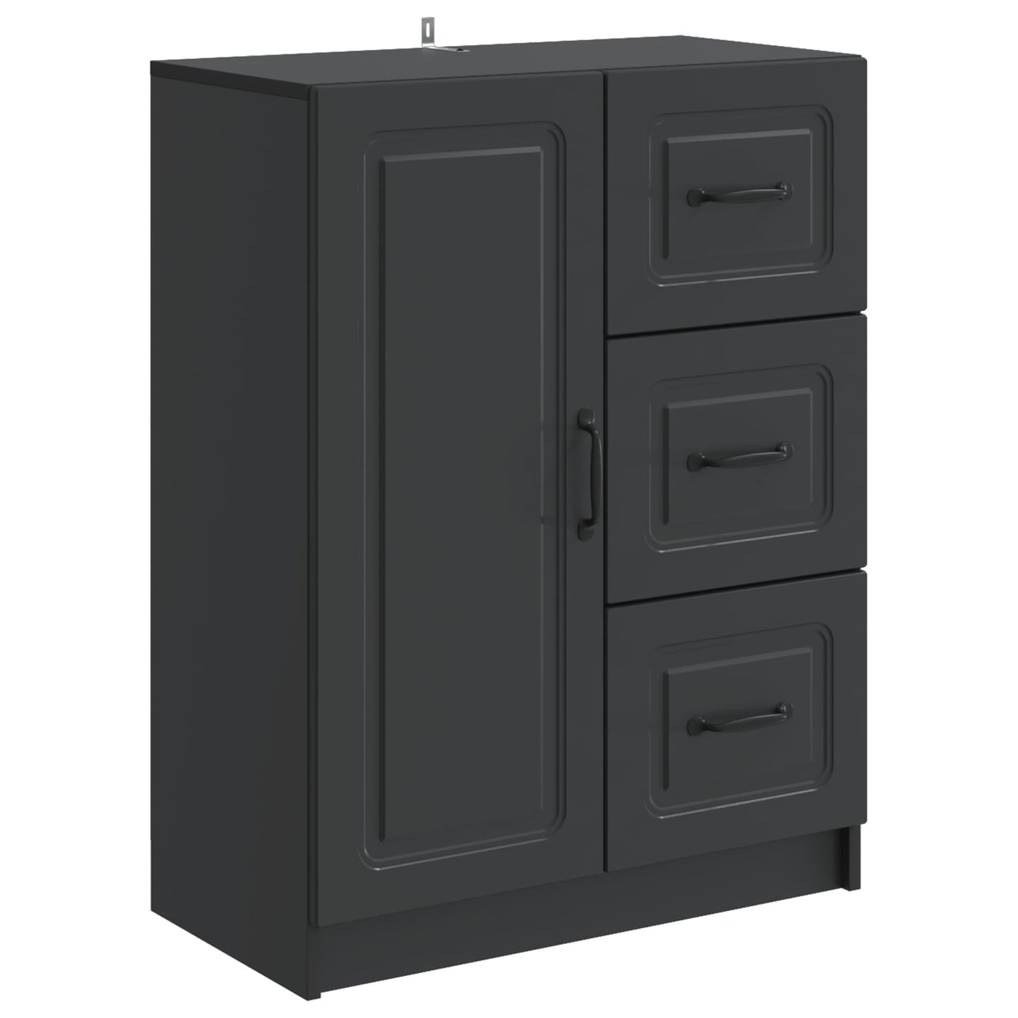 Sideboard with Drawer Black 66 x 34.5 x 87 cm Engineered Wood