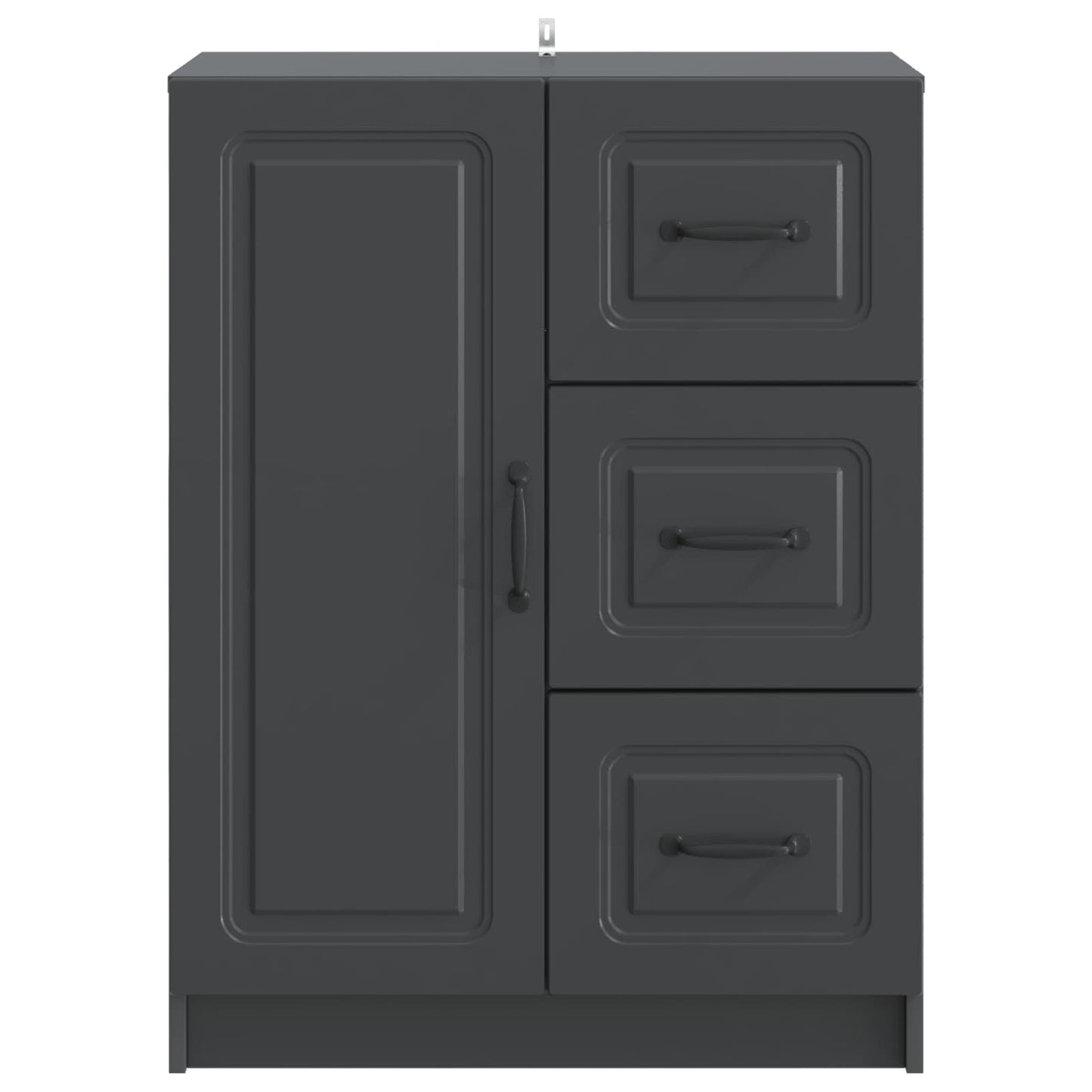 Sideboard with Drawer Black 66 x 34.5 x 87 cm Engineered Wood