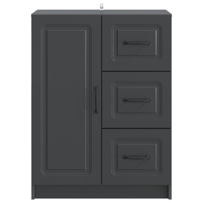 Sideboard with Drawer Black 66 x 34.5 x 87 cm Engineered Wood