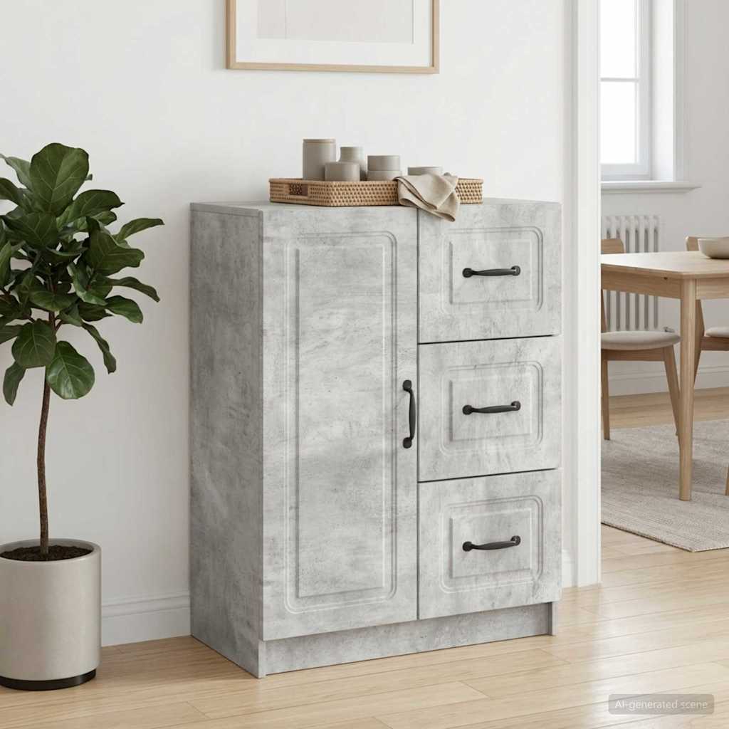 Sideboard Concrete Grey 66 x 34.5 x 87 cm Engineered Wood