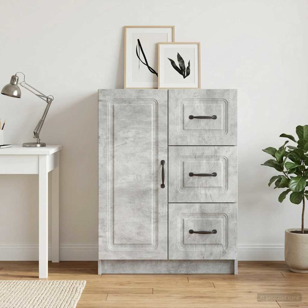 Sideboard Concrete Grey 66 x 34.5 x 87 cm Engineered Wood