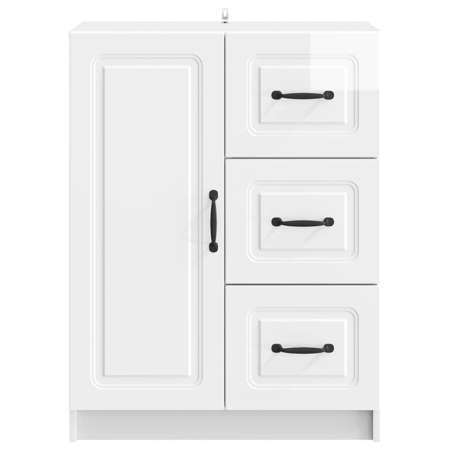 Sideboard High Gloss White 66 x 34.5 x 87 cm Engineered Wood
