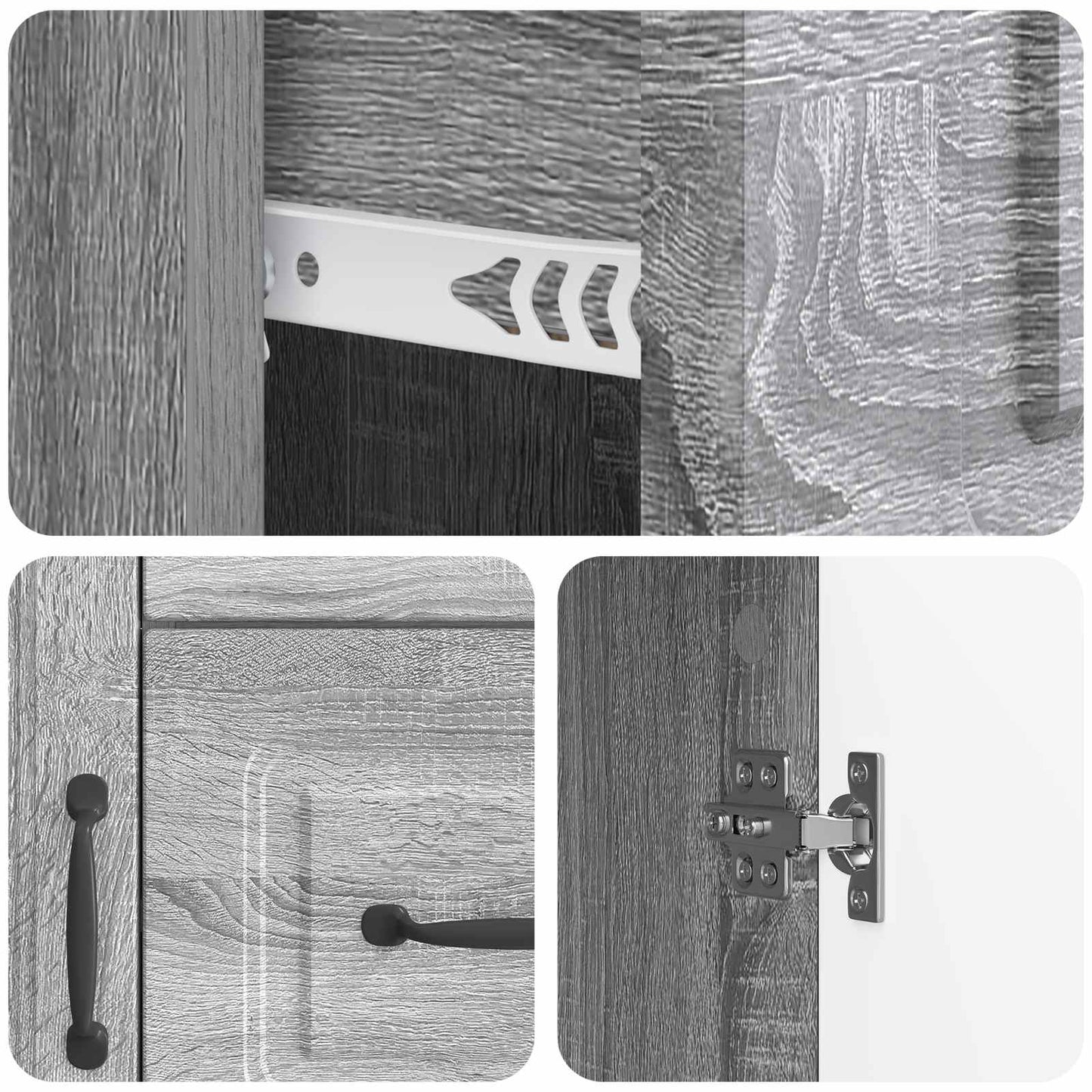 Sideboard Grey Sonoma 66 x 34.5 x 87 cm Engineered Wood