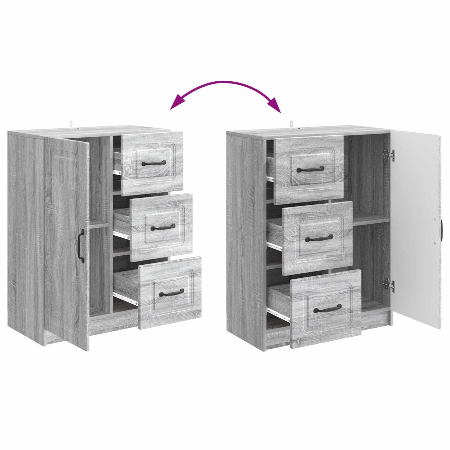 Sideboard Grey Sonoma 66 x 34.5 x 87 cm Engineered Wood