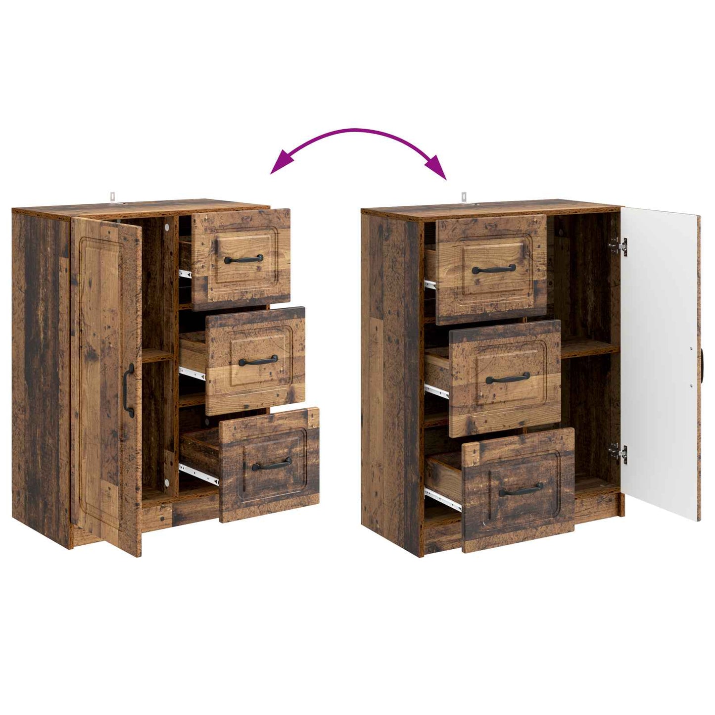 Sideboard Old Wood 66 x 34.5 x 87 cm Engineered Wood