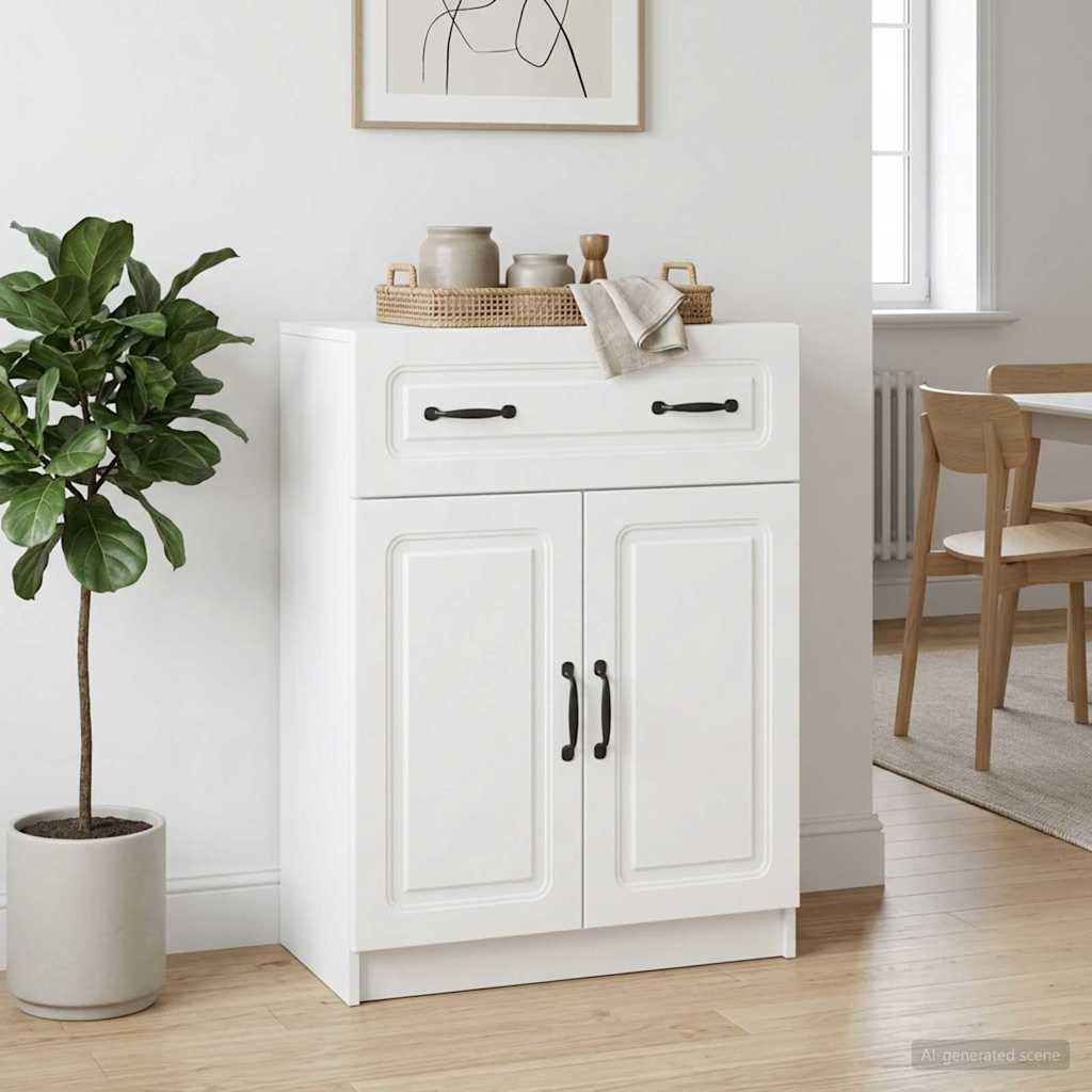 Sideboard with Drawer White 66 x 34.5 x 87 cm Engineered Wood