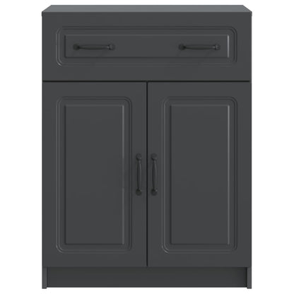 Sideboard with Drawer Black 66 x 34.5 x 87 cm Engineered Wood