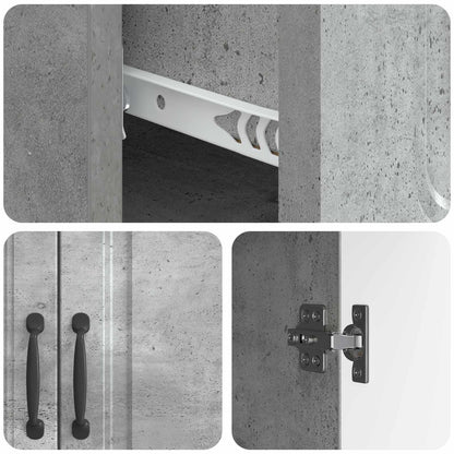 Sideboard Concrete Grey 66 x 34.5 x 87 cm Engineered Wood