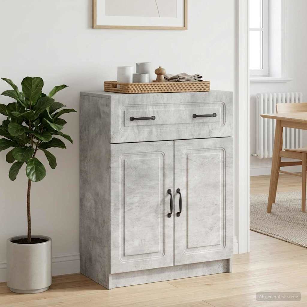 Sideboard Concrete Grey 66 x 34.5 x 87 cm Engineered Wood
