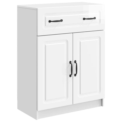 Sideboard High Gloss White 66 x 34.5 x 87 cm Engineered Wood
