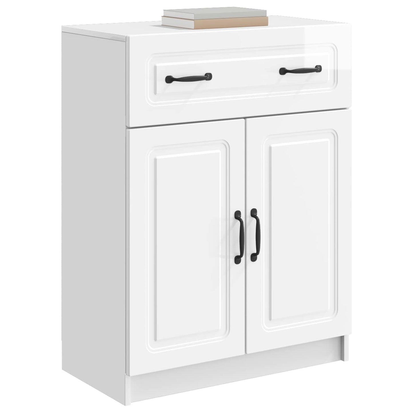 Sideboard High Gloss White 66 x 34.5 x 87 cm Engineered Wood