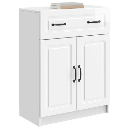 Sideboard High Gloss White 66 x 34.5 x 87 cm Engineered Wood