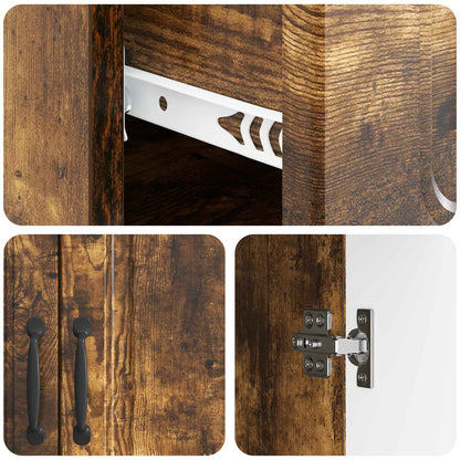 Sideboard Smoked Oak 66 x 34.5 x 87 cm Engineered Wood