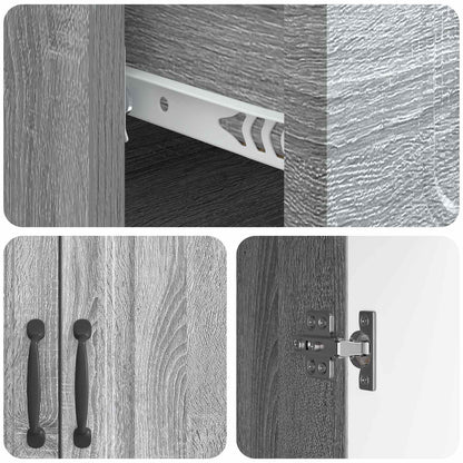 Sideboard Grey Sonoma 66 x 34.5 x 87 cm Engineered Wood
