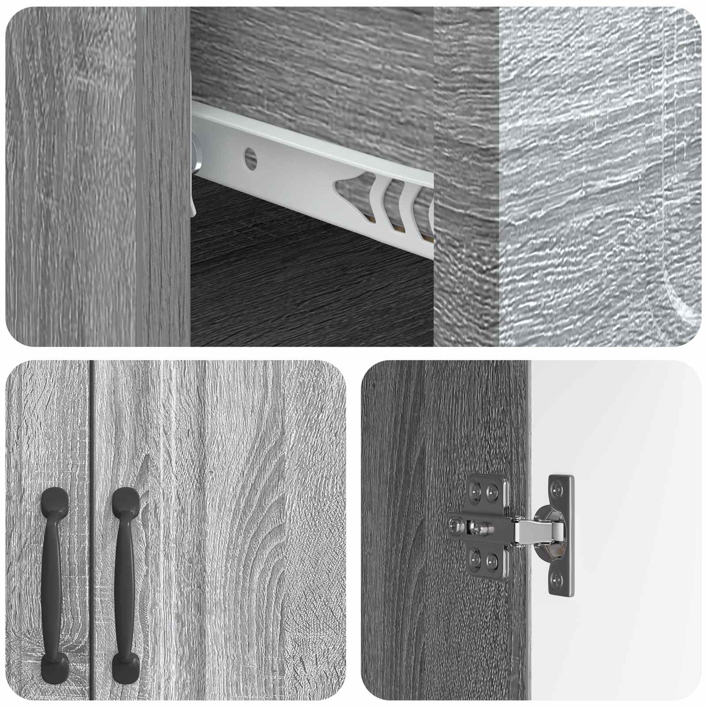 Sideboard Grey Sonoma 66 x 34.5 x 87 cm Engineered Wood