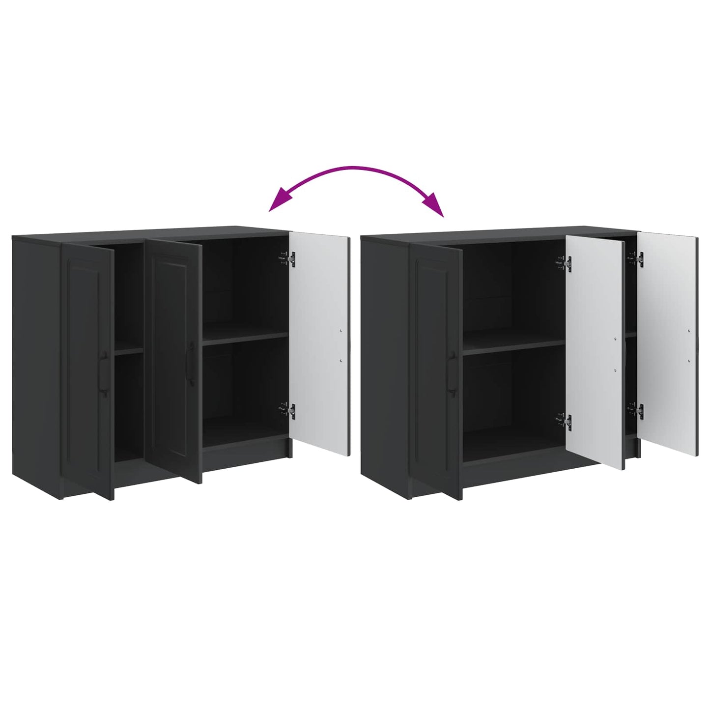 Sideboard Black 89 x 34.5 x 77 cm Engineered Wood
