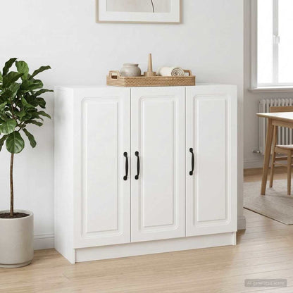 Sideboard High Gloss White 89 x 34.5 x 77 cm Engineered Wood