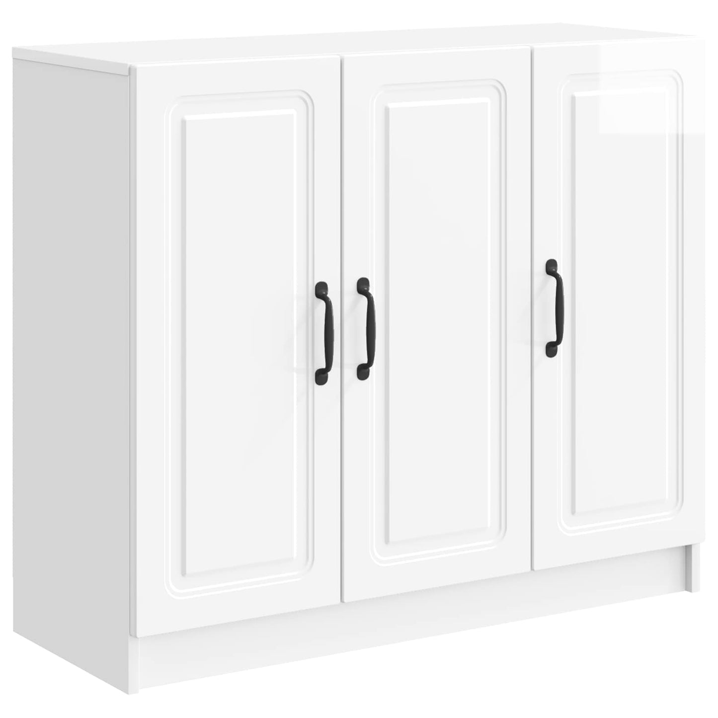 Sideboard High Gloss White 89 x 34.5 x 77 cm Engineered Wood