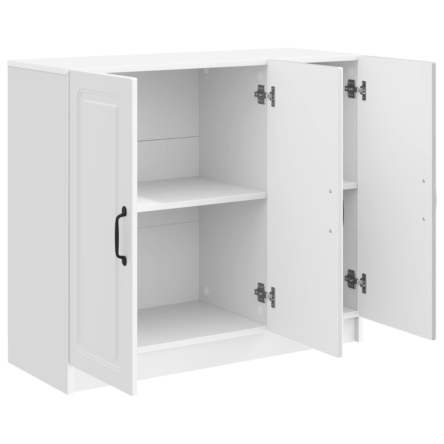 Sideboard High Gloss White 89 x 34.5 x 77 cm Engineered Wood