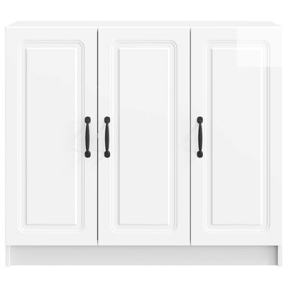 Sideboard High Gloss White 89 x 34.5 x 77 cm Engineered Wood