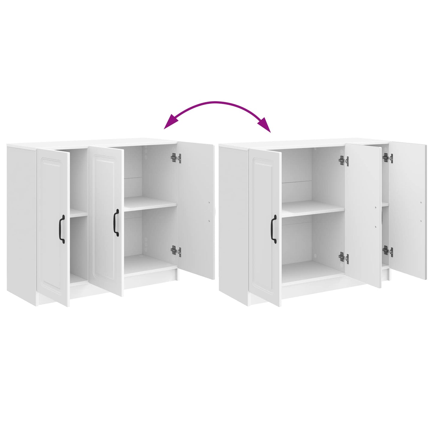 Sideboard High Gloss White 89 x 34.5 x 77 cm Engineered Wood