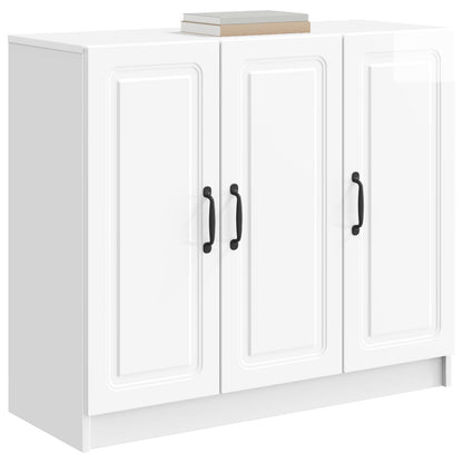 Sideboard High Gloss White 89 x 34.5 x 77 cm Engineered Wood