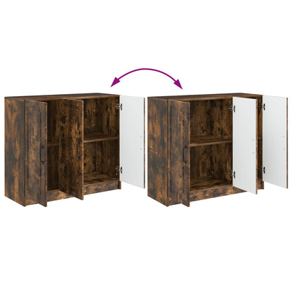 Sideboard Smoked Oak 89 x 34.5 x 77 cm Engineered Wood