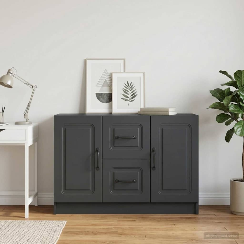 Sideboard with Drawer Black 89 x 34.5 x 57 cm Engineered Wood