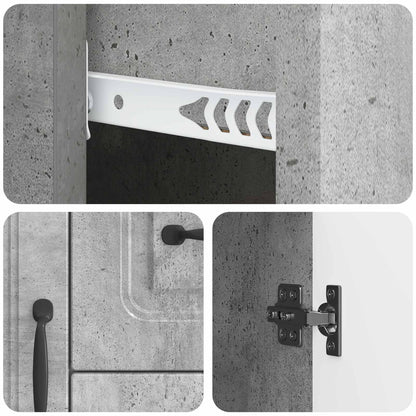 Sideboard Concrete Grey 89 x 34.5 x 57 cm Engineered Wood