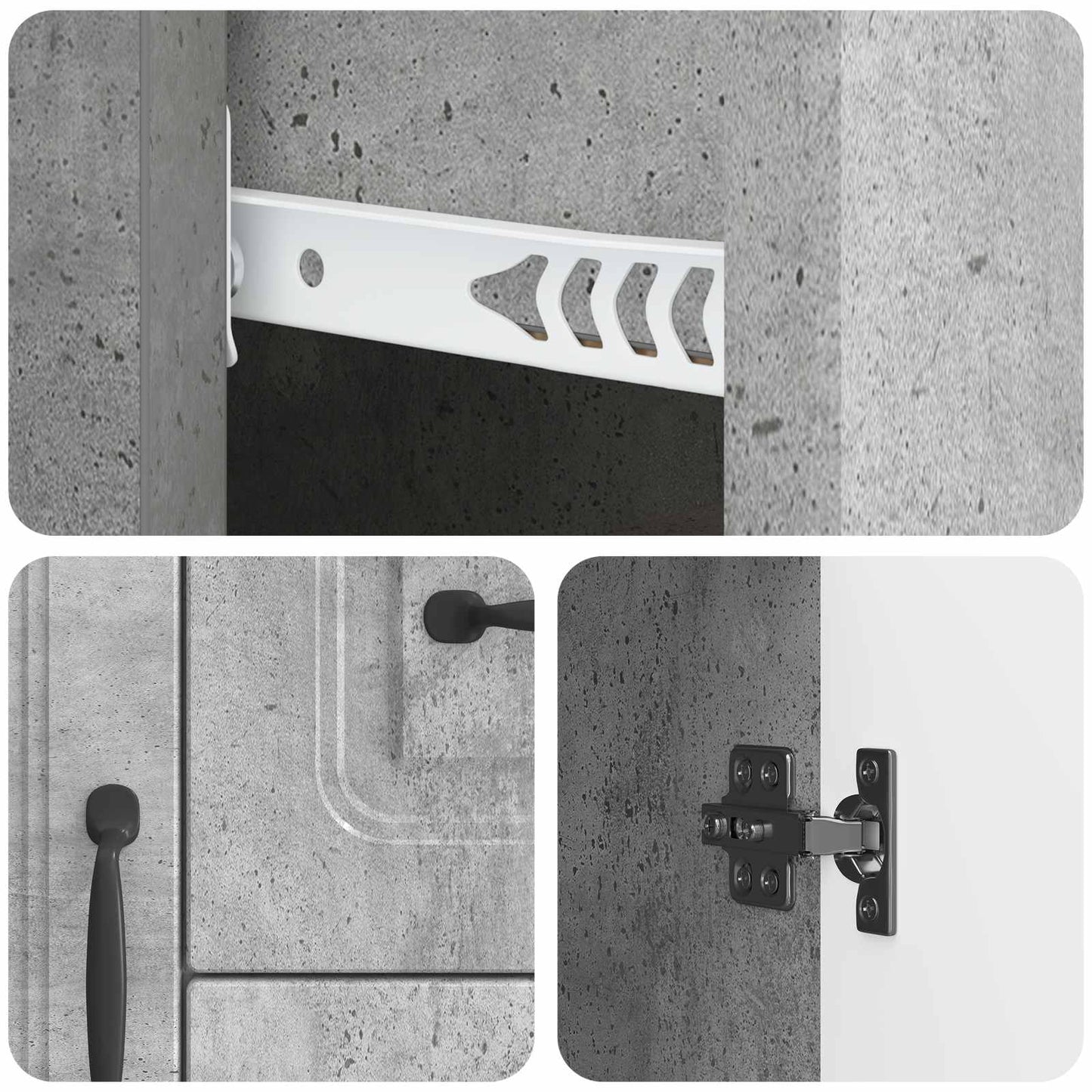 Sideboard Concrete Grey 89 x 34.5 x 57 cm Engineered Wood