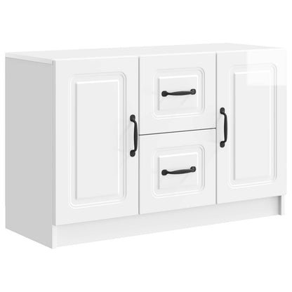 Sideboard High Gloss White 89 x 34.5 x 57 cm Engineered Wood
