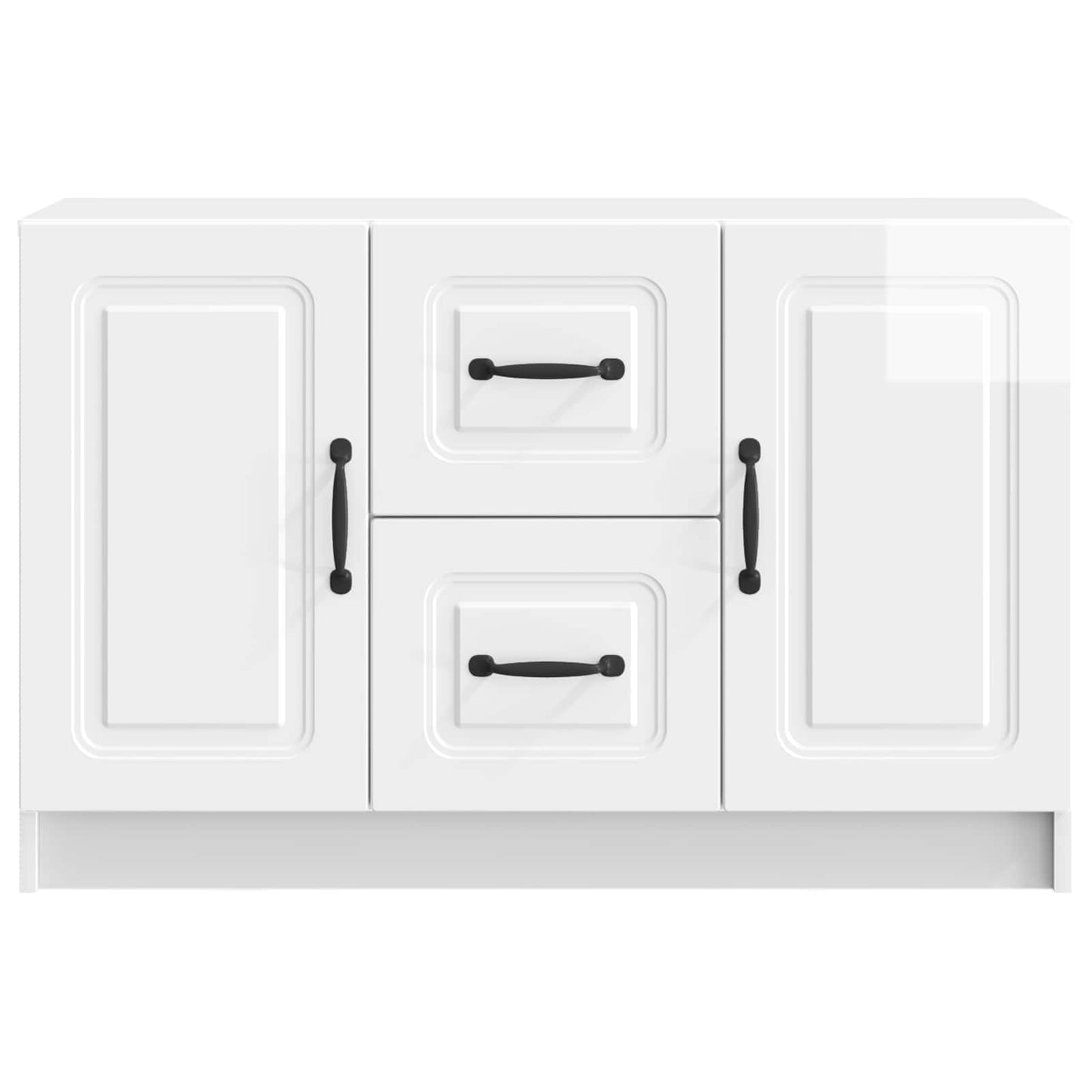 Sideboard High Gloss White 89 x 34.5 x 57 cm Engineered Wood