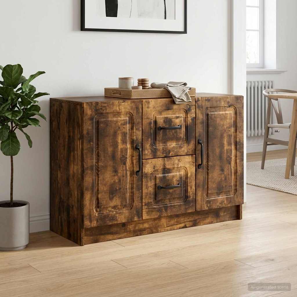 Sideboard Smoked Oak 89 x 34.5 x 57 cm Engineered Wood