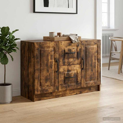 Sideboard Smoked Oak 89 x 34.5 x 57 cm Engineered Wood