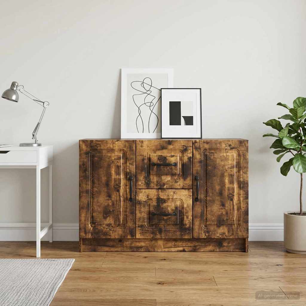 Sideboard Smoked Oak 89 x 34.5 x 57 cm Engineered Wood