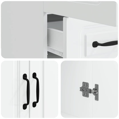 Sideboard with Drawer White 66 x 34.5 x 92 cm Engineered Wood