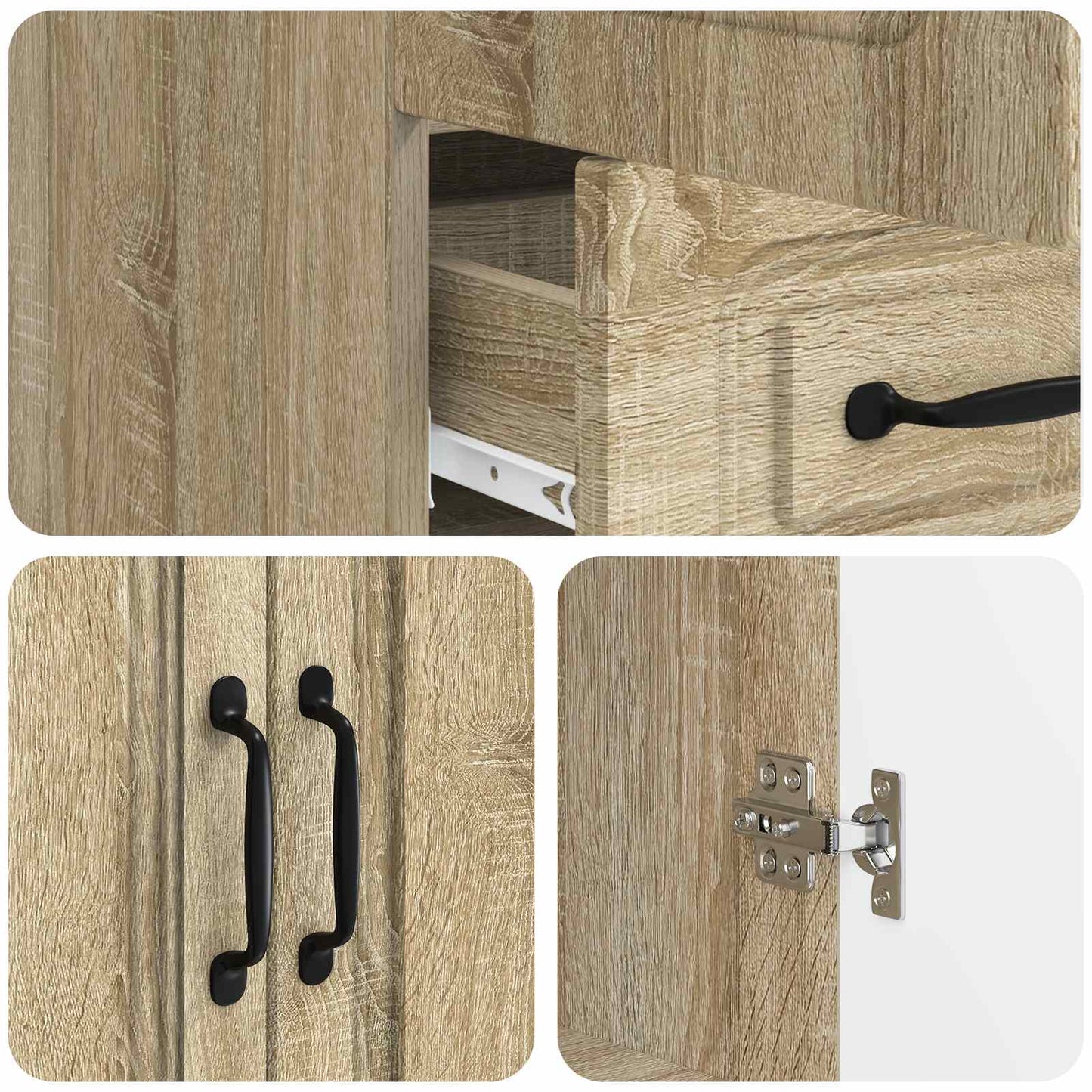Sideboard Sonoma Oak 66 x 34.5 x 92 cm Engineered Wood
