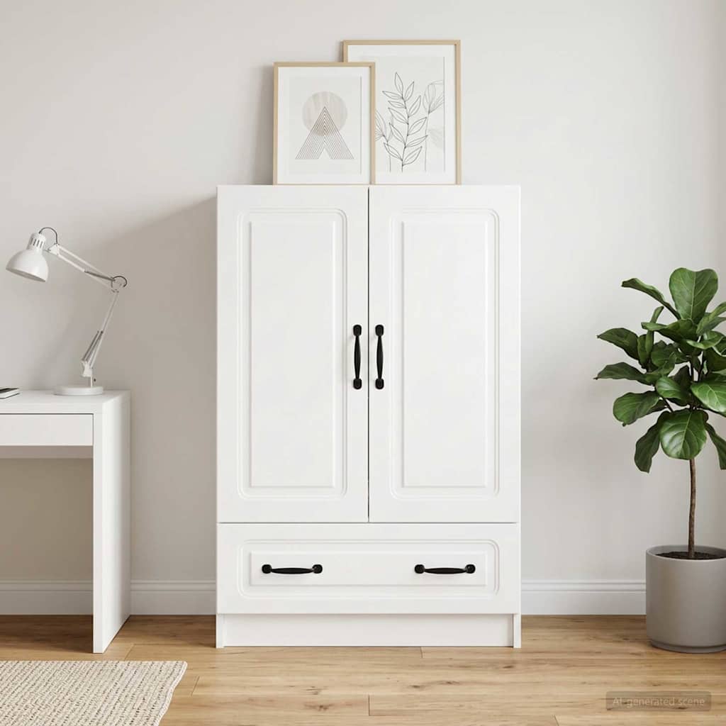 Sideboard High Gloss White 66 x 34.5 x 92 cm Engineered Wood