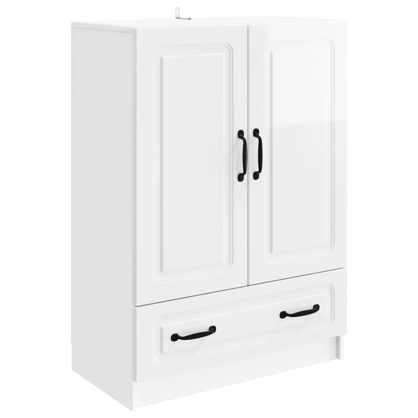 Sideboard High Gloss White 66 x 34.5 x 92 cm Engineered Wood
