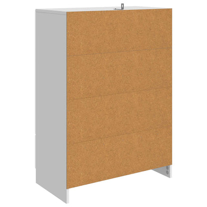 Sideboard High Gloss White 66 x 34.5 x 92 cm Engineered Wood